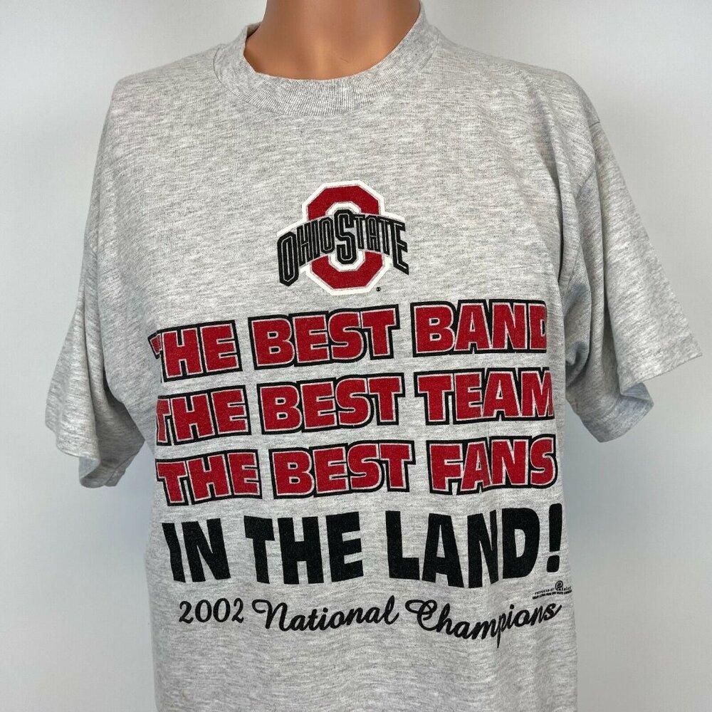 Ohio State Buckeyes 2002 National Football Champs T Shirt Vtg NCAA College L
